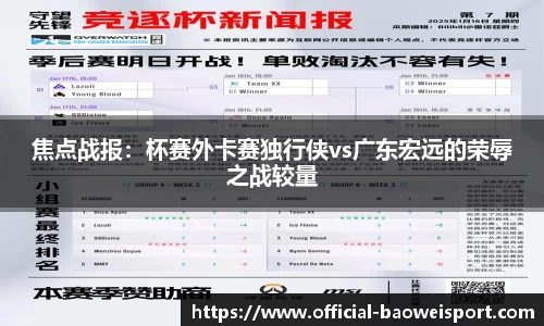 焦点战报：杯赛外卡赛独行侠vs广东宏远的荣辱之战较量